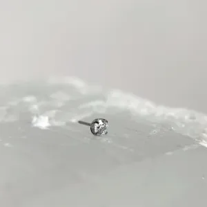 Smaller (1.5mm - 2.5mm) Titanium Prong Setting with Cubic Zirconia Threadless End