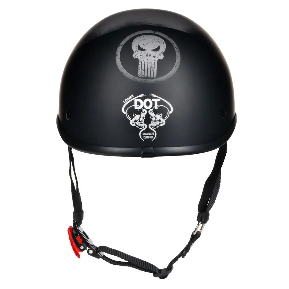 Smallest & Lightest DOT Polo Helmet - Punisher Style