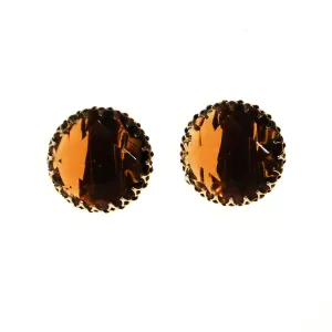 Smokey Topaz Crystal Statement Earrings