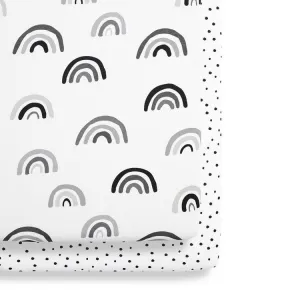 Snuz Crib 2 Pack Fitted Sheets - Mono Rainbow