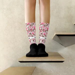 Socks 'Rose pink flower'