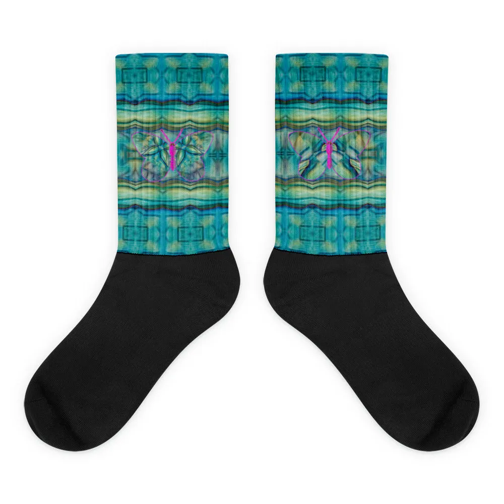 Socks (Unisex)(Butterfly Glade Denizen) RJSTH@Fabric#9 RJSTHW2021 RJS