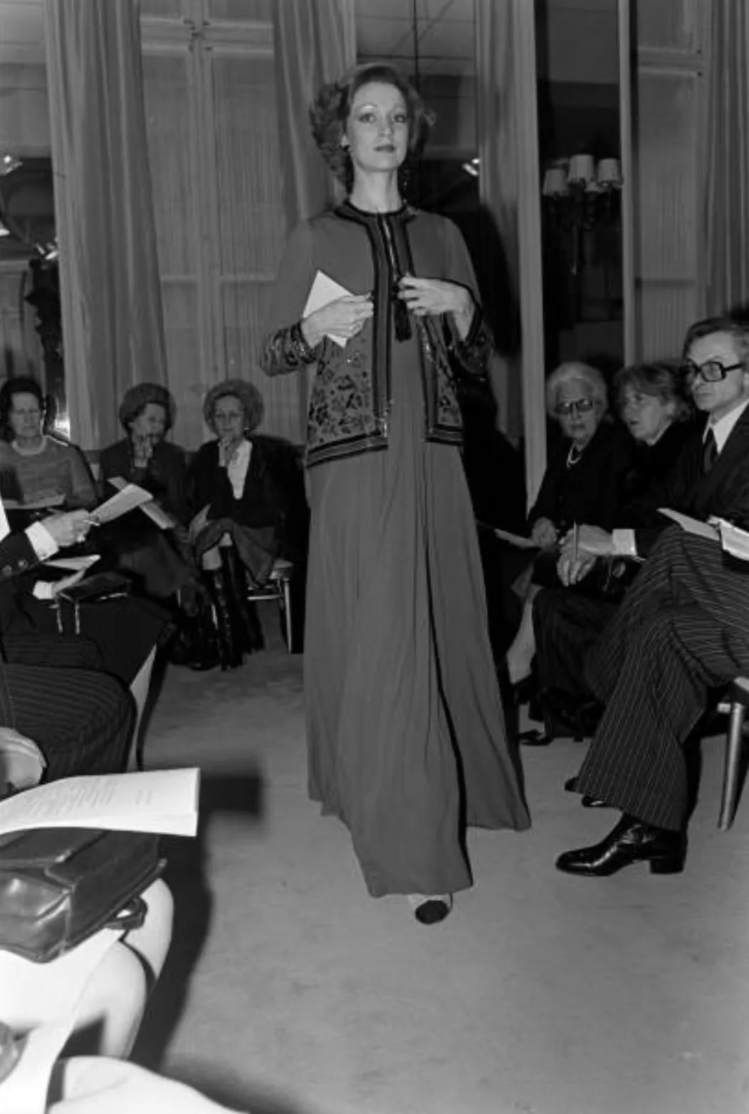 Spring 1976 Chanel Haute Couture Silk Jersey Dress & Lesage Beaded Jacket