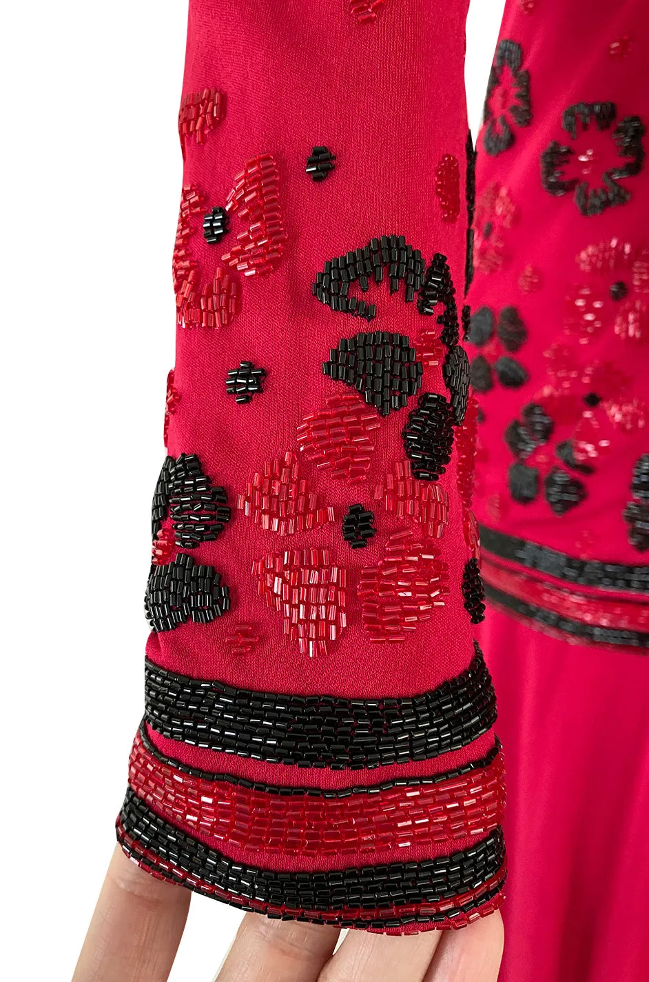 Spring 1976 Chanel Haute Couture Silk Jersey Dress & Lesage Beaded Jacket
