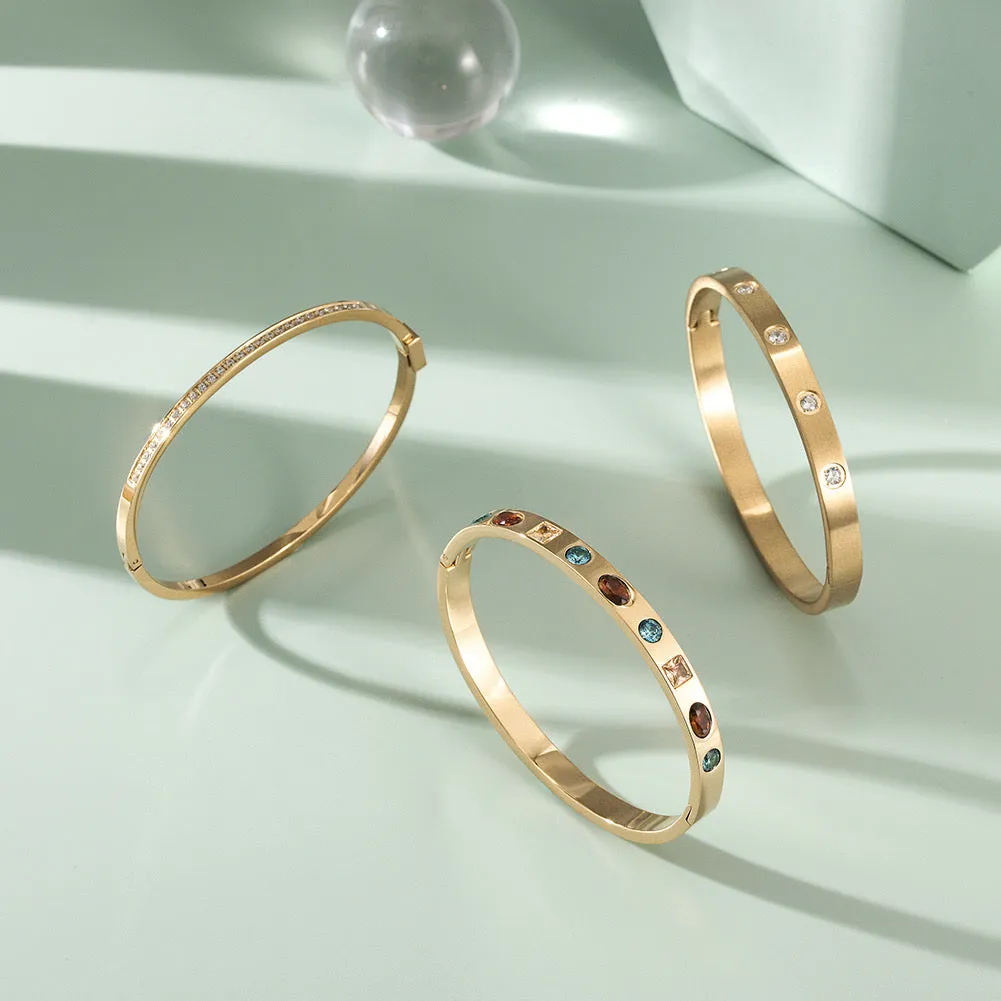 Stacked CZ Bangle Set