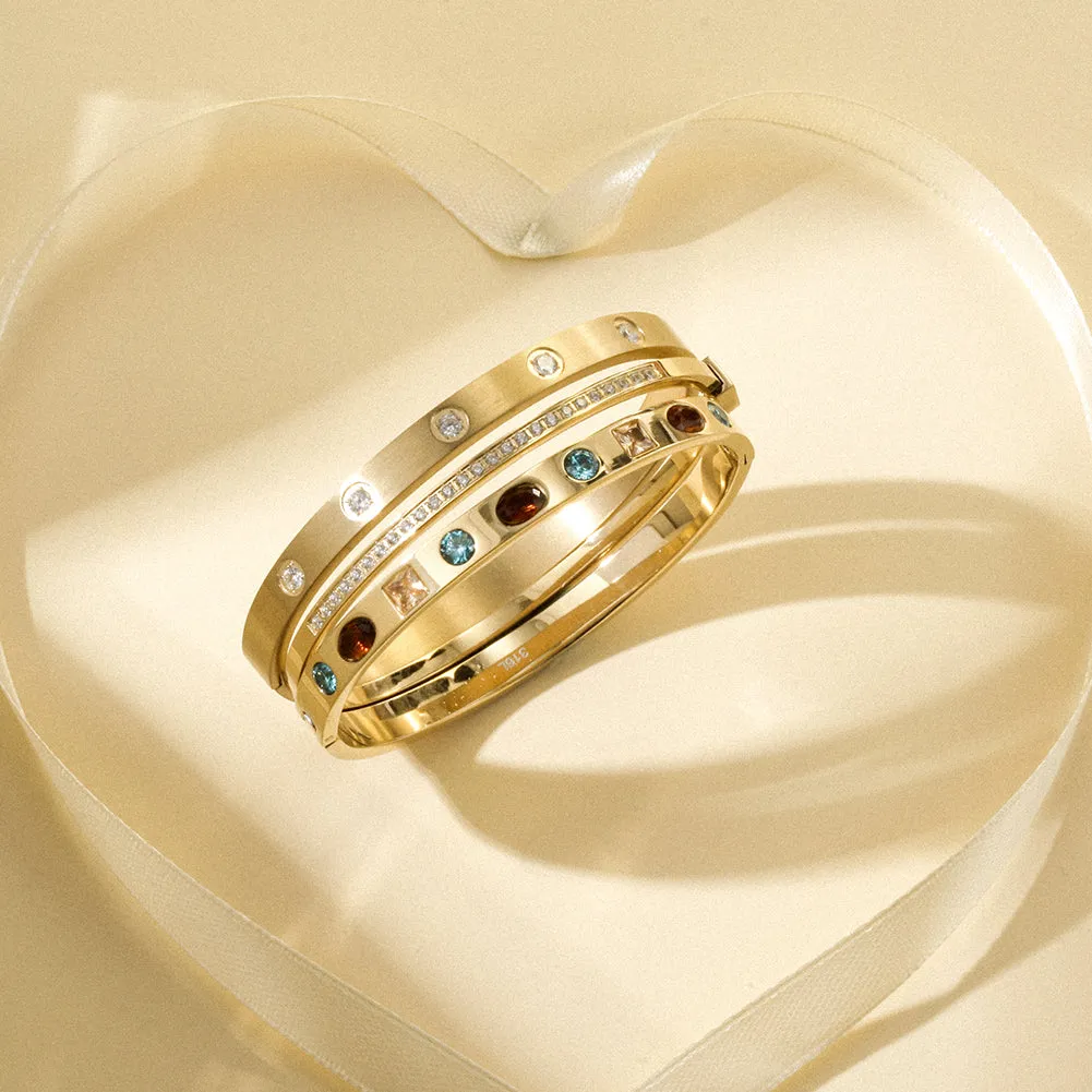 Stacked CZ Bangle Set