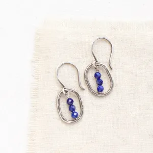 Stacked Lapis Mini Hoop Earrings