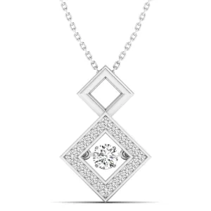 Stacked Prism Dancing Diamond Pendant