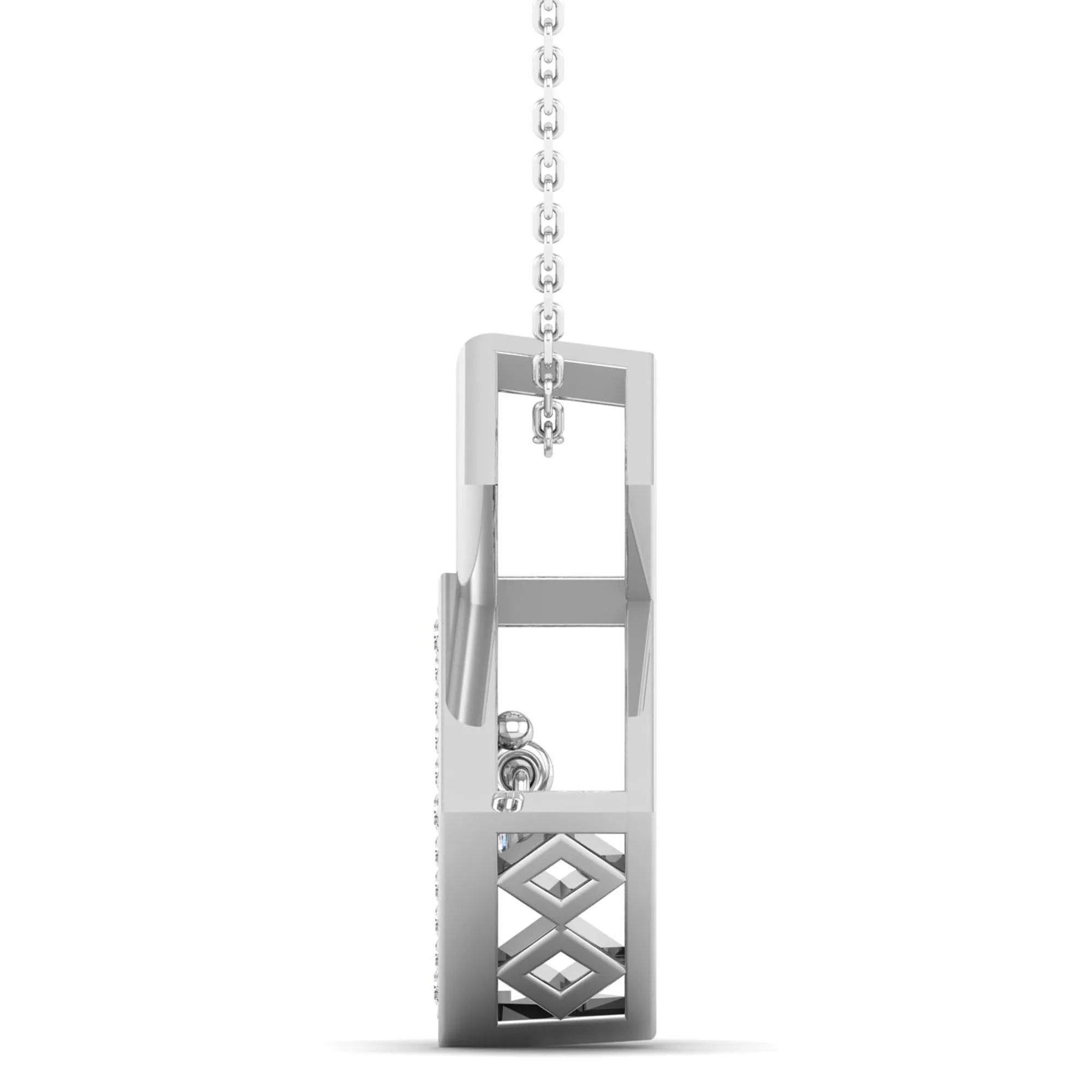 Stacked Prism Dancing Diamond Pendant