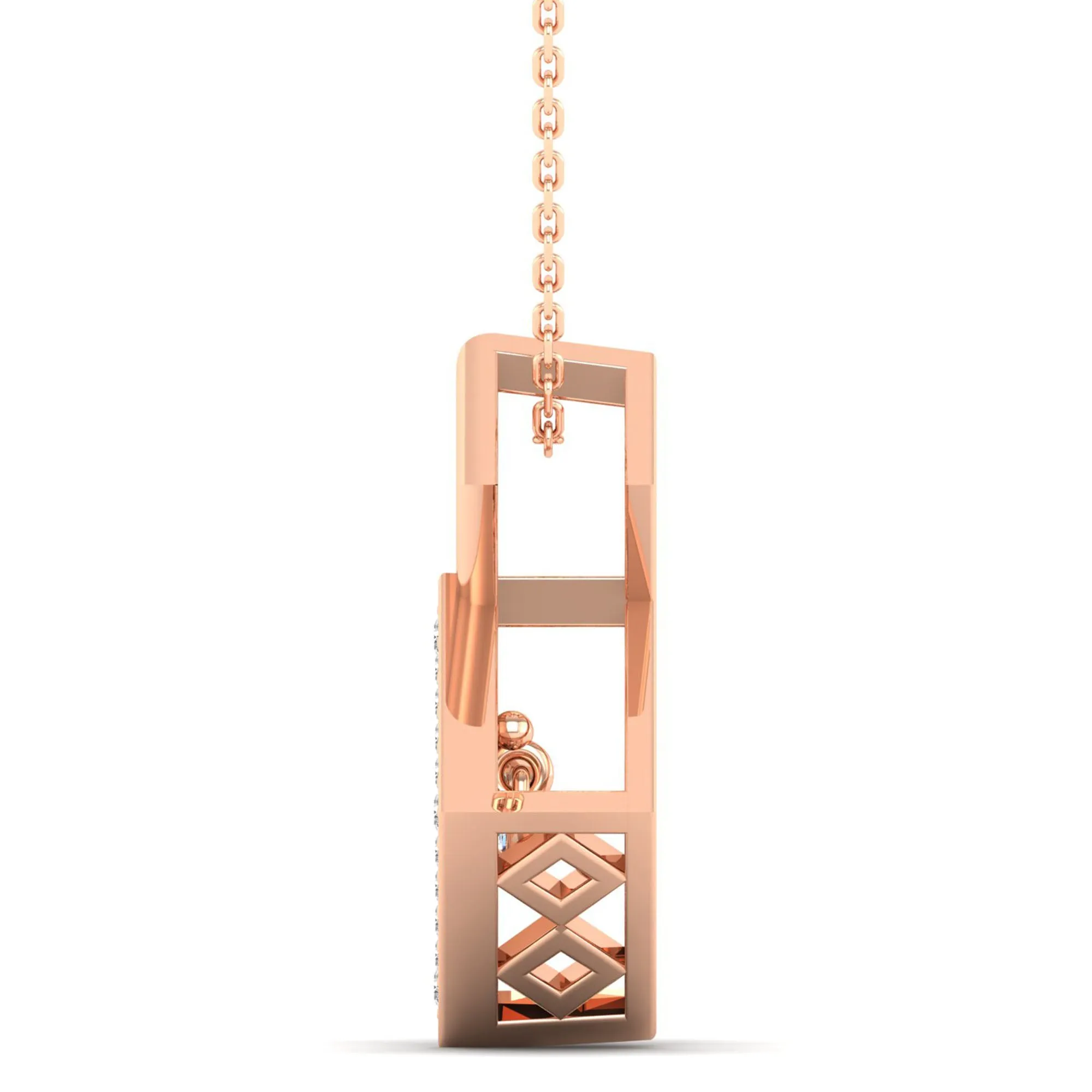 Stacked Prism Dancing Diamond Pendant