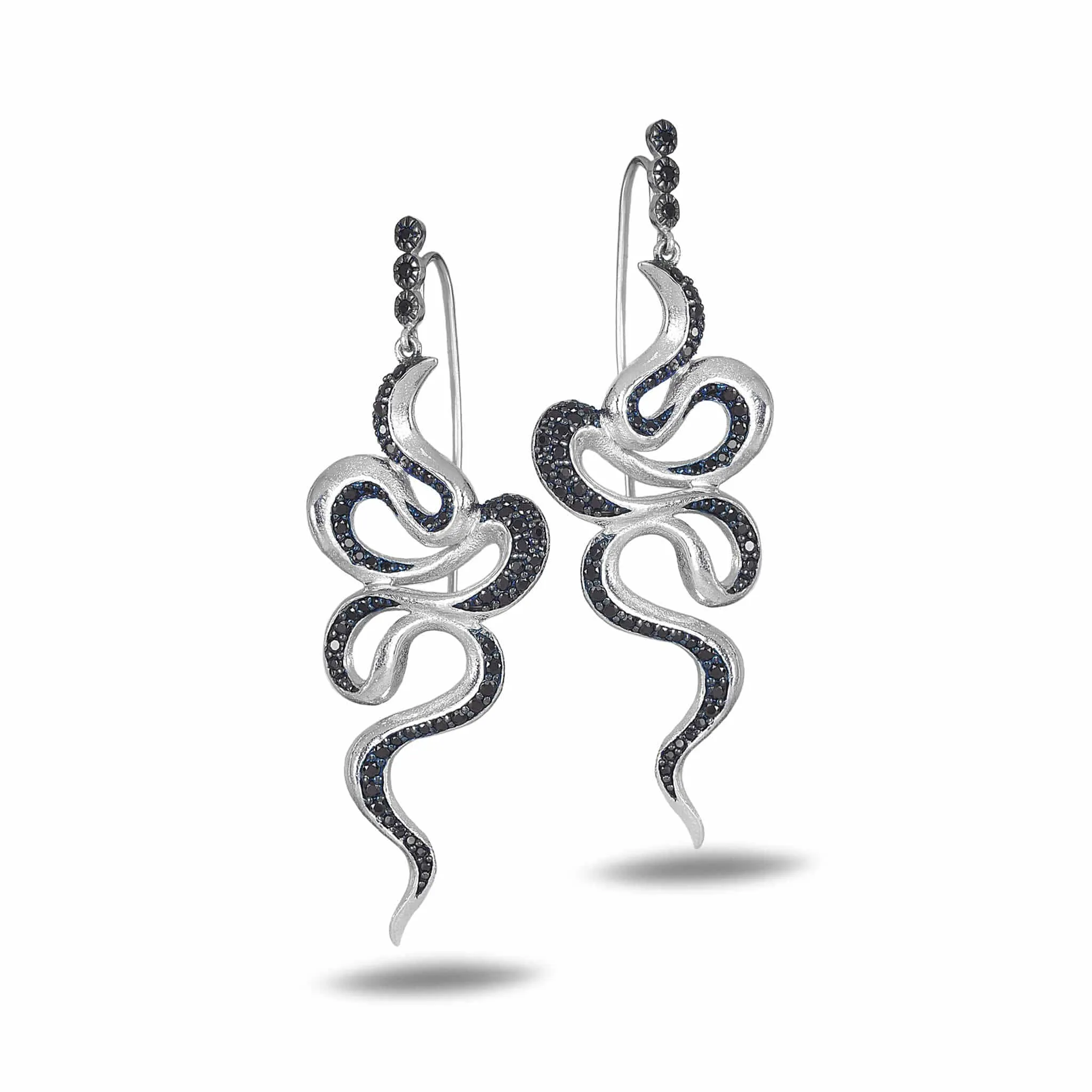 Sterling Silver Black Onyx Hydra Drop Earrings