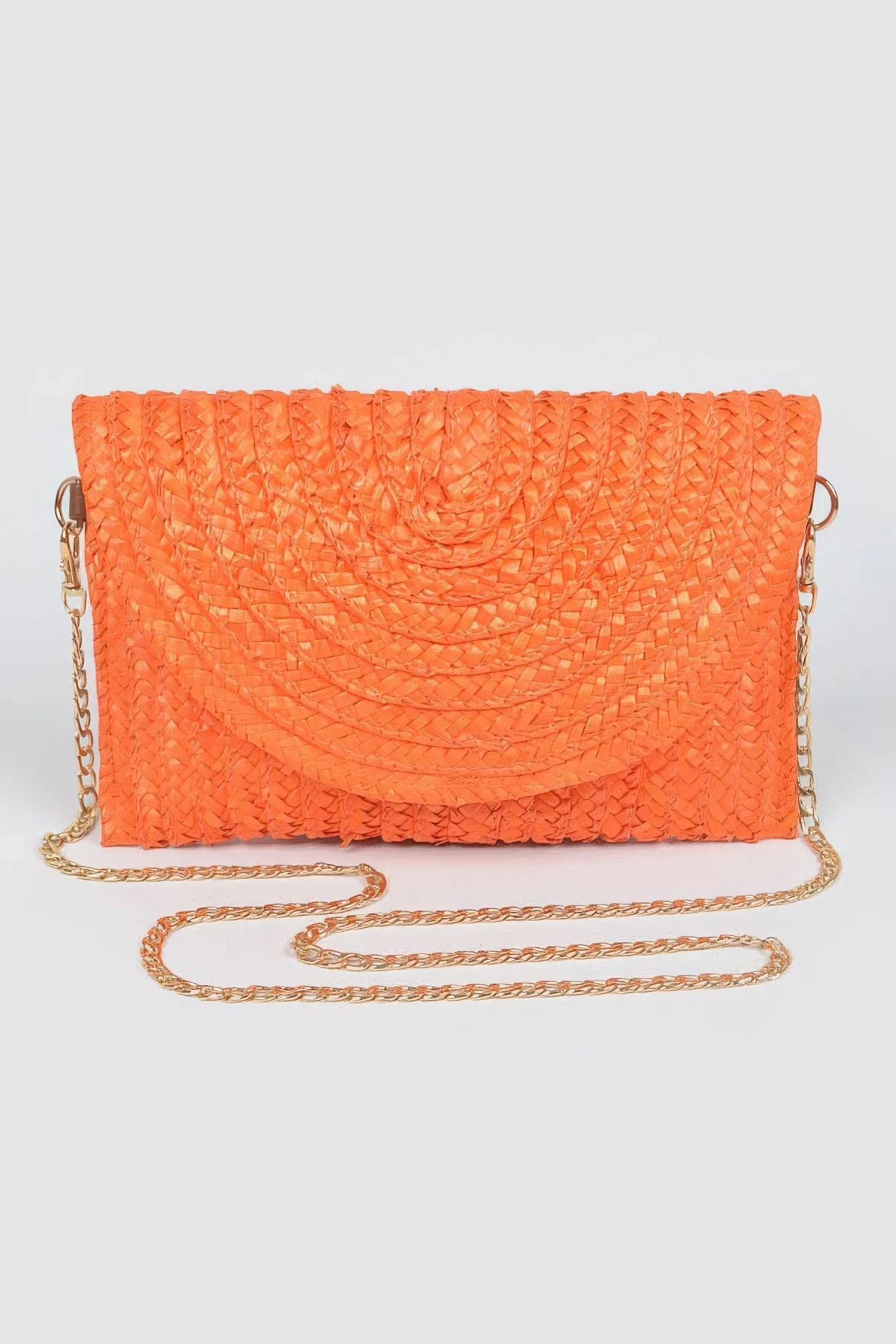 Straw Pom Pom Flap Bag