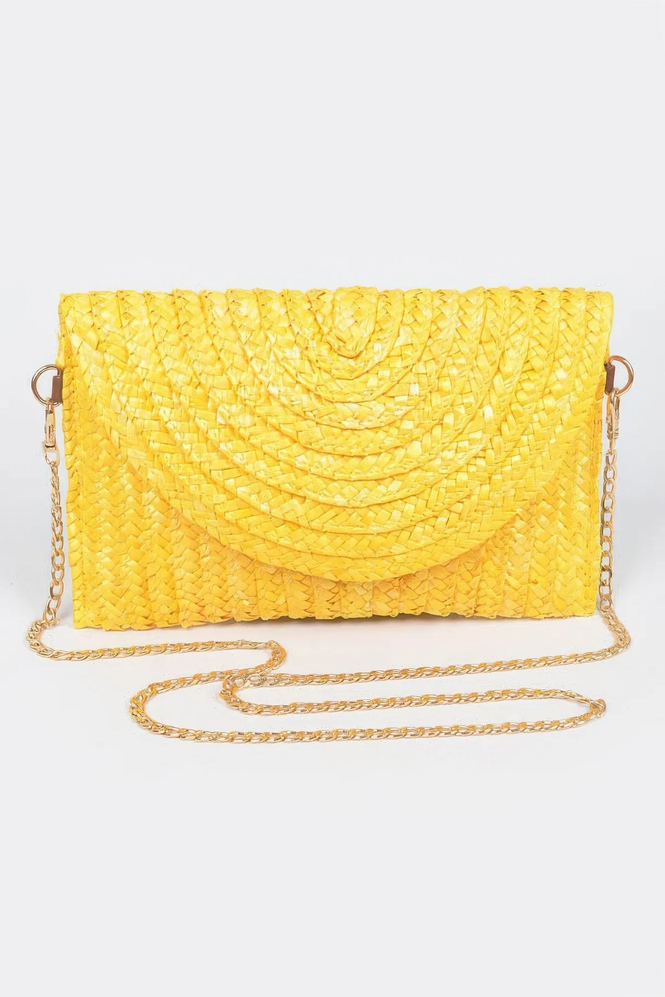 Straw Pom Pom Flap Bag