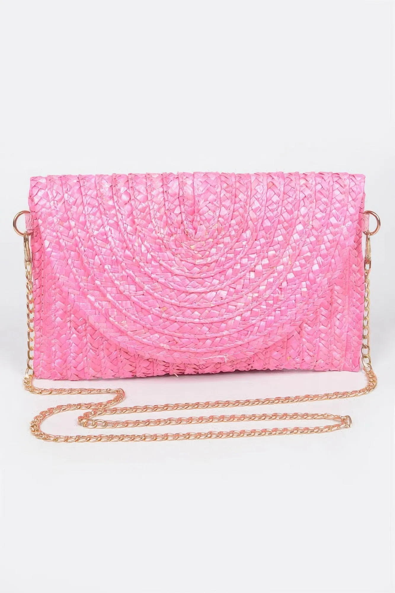 Straw Pom Pom Flap Bag