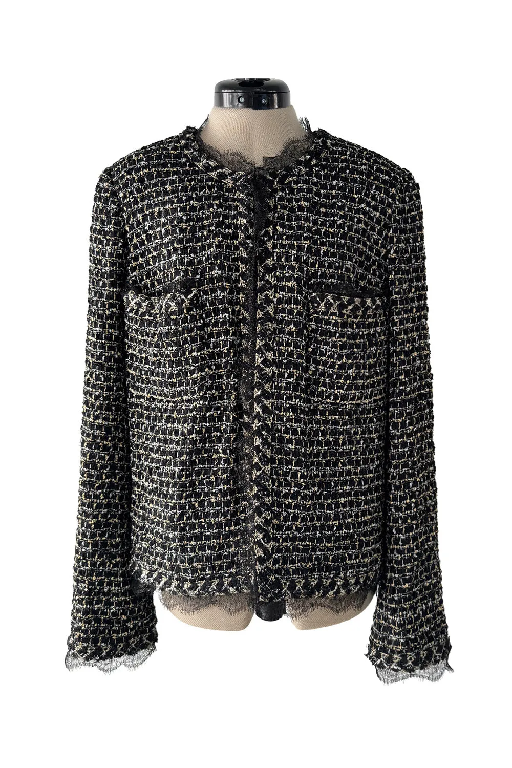 Stunning 2010 Chanel by Karl Lagerfeld Metallic Thread Jacket w Gripoix Buttons