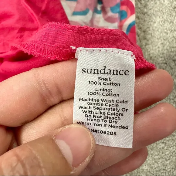 Sundance Iberia Maxi Skirt Ruffled Tiered Cotton Bohemian Pink Geometric Print S