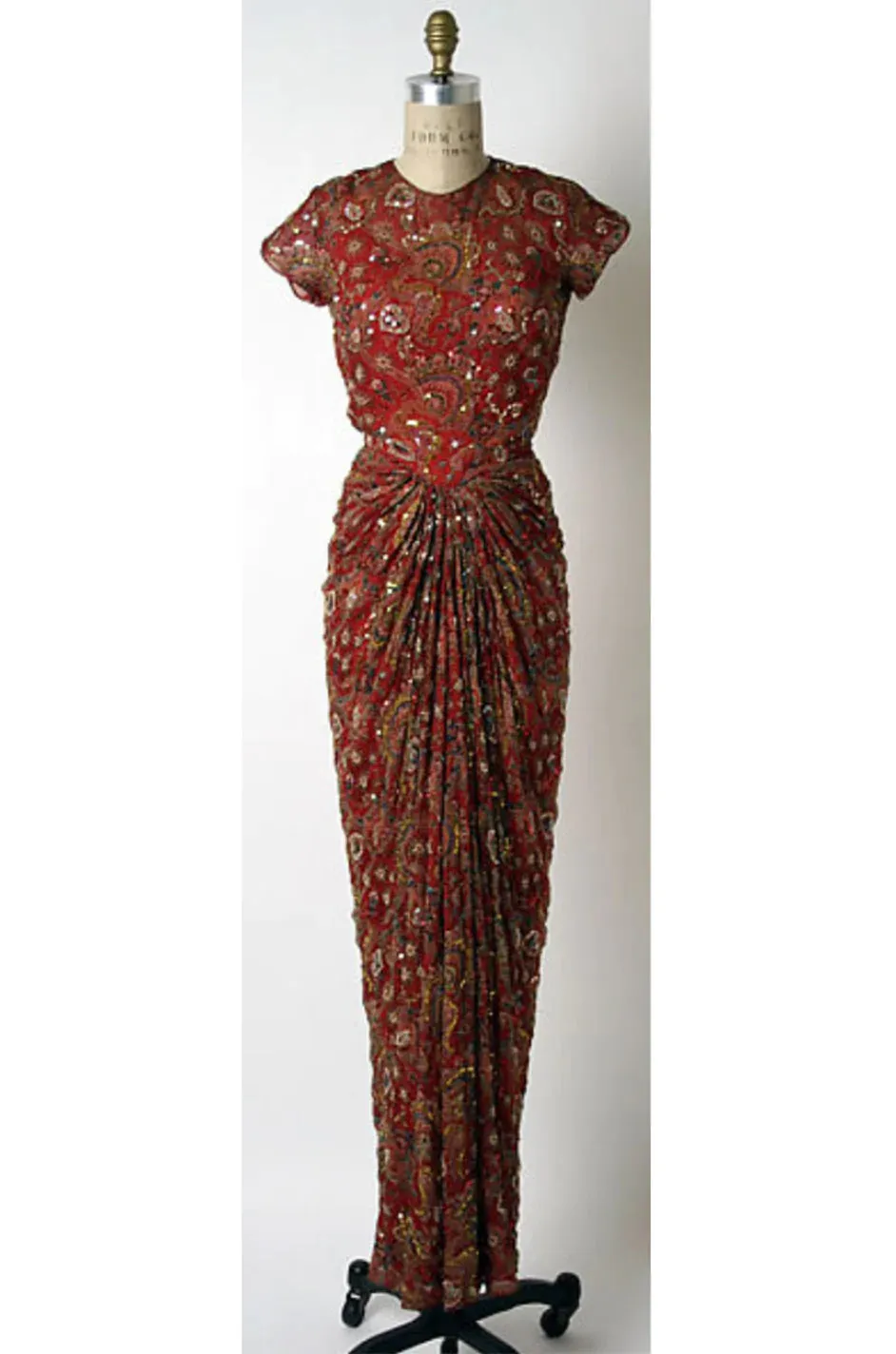 Superb 1957 James Galanos Oversized Floral Print Silk Dress w Matching Jacket