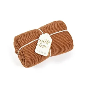 The Little Green Sheep Cellular Blanket - Terracotta