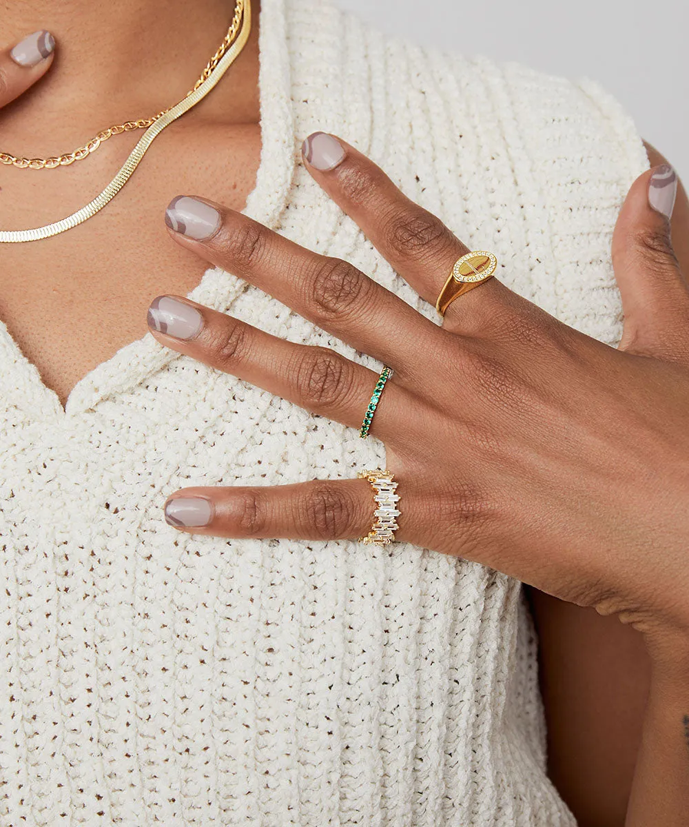 THE SIDE OVAL SIGNET RING