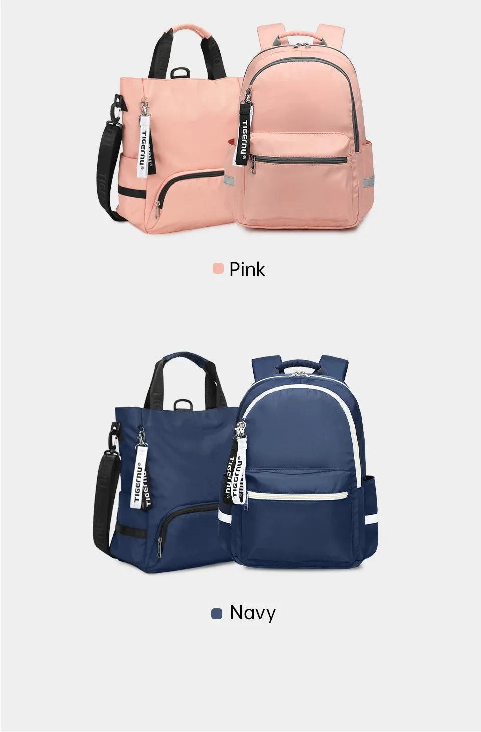 Tigernu Fashion 3 In1 Women Backpack Bag Leisure Tote Bag Shoulder Bag Light Weight College High School Bag Girls Handbag Female