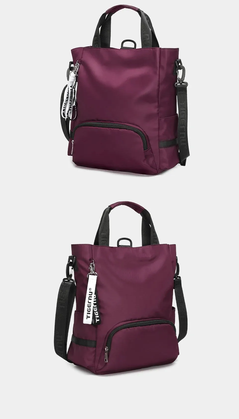 Tigernu Fashion 3 In1 Women Backpack Bag Leisure Tote Bag Shoulder Bag Light Weight College High School Bag Girls Handbag Female