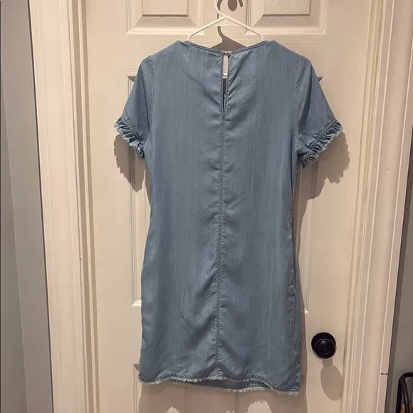 Tommy Bahama Blue Mini Sheath Dress with Ruffled Cuffed Sleeves