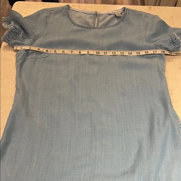 Tommy Bahama Blue Mini Sheath Dress with Ruffled Cuffed Sleeves