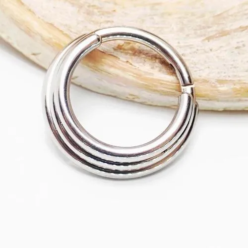 Triple-Stacked Hinged Clicker Ring Implant Titanium 16g