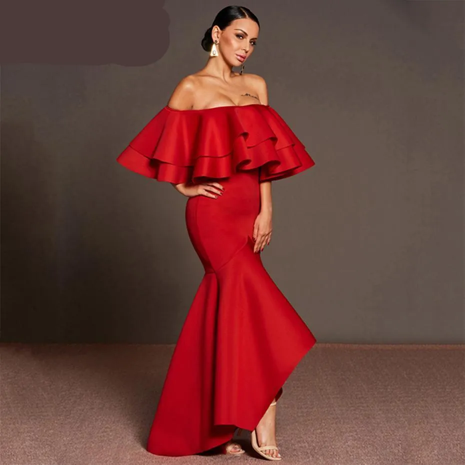 Trumpet Mermaid Ruffled Dress