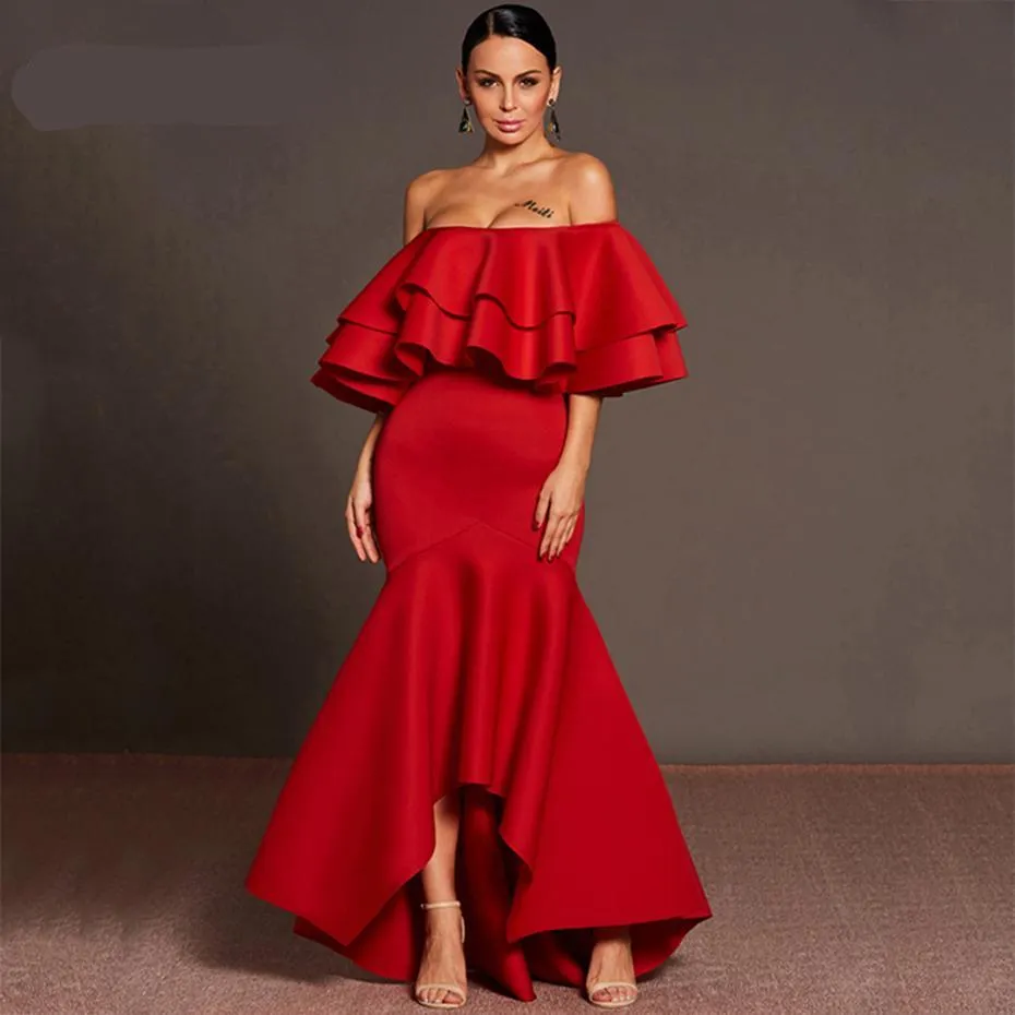 Trumpet Mermaid Ruffled Dress