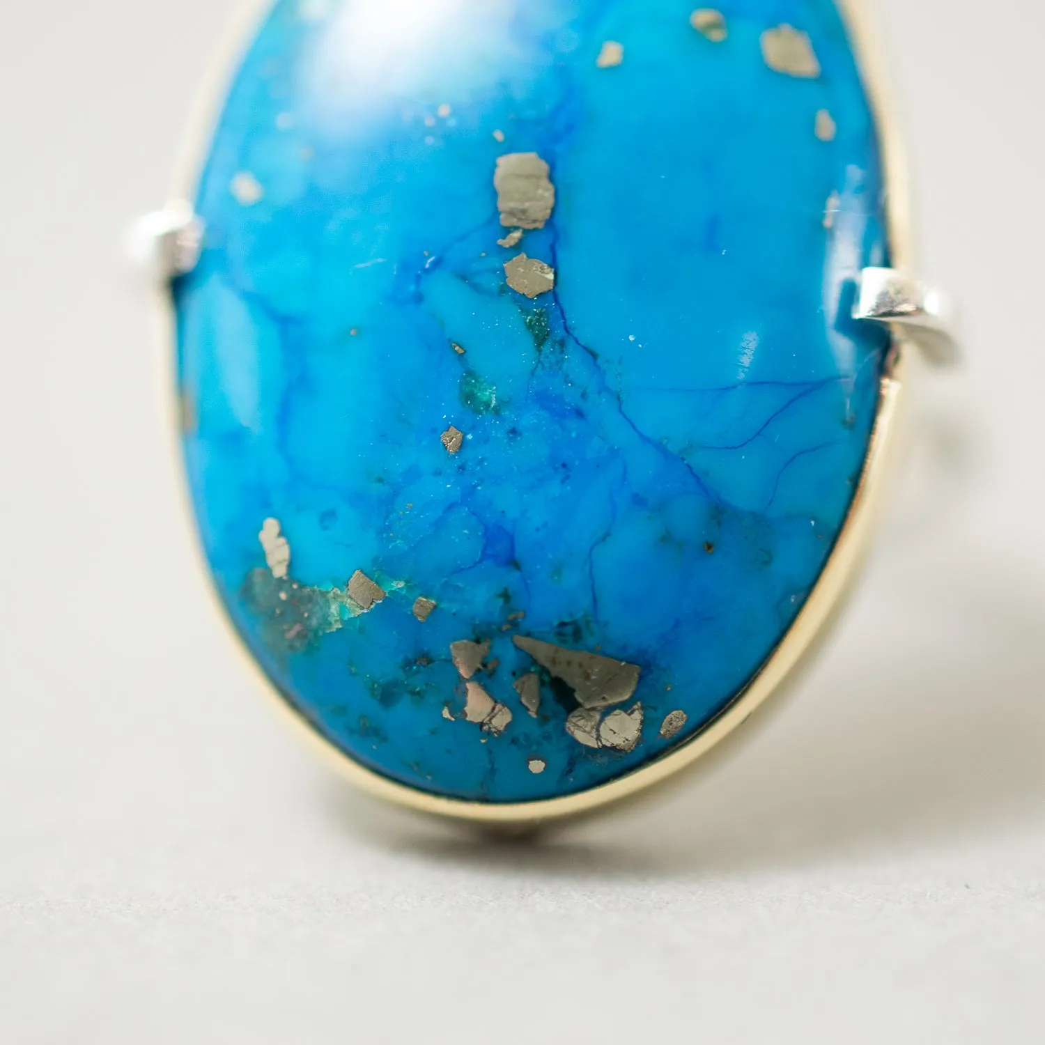 TURQUOISE WITH PYRITE STATEMENT RING