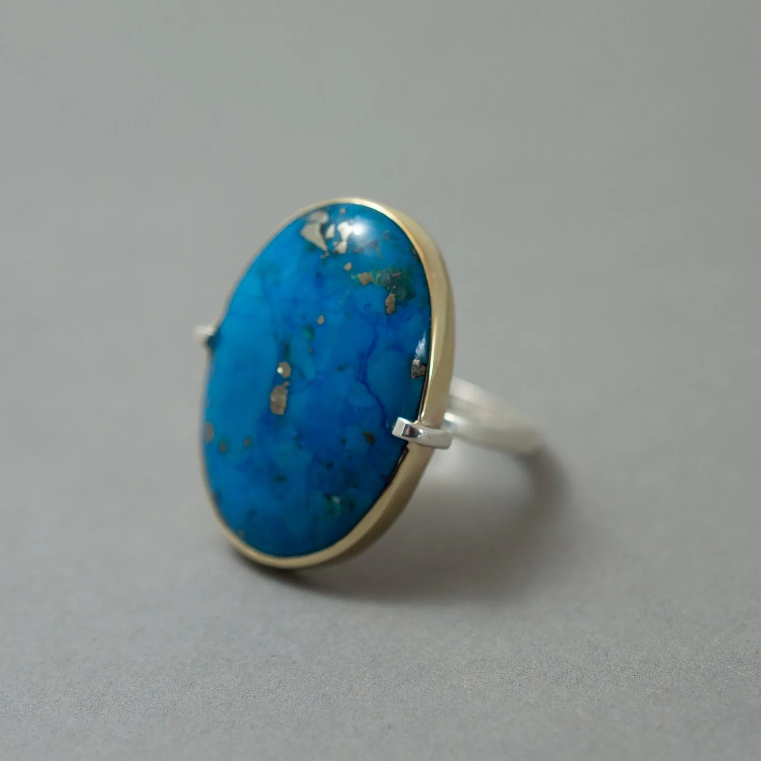 TURQUOISE WITH PYRITE STATEMENT RING