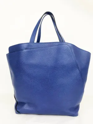 Valextra Blue Leather Tote
