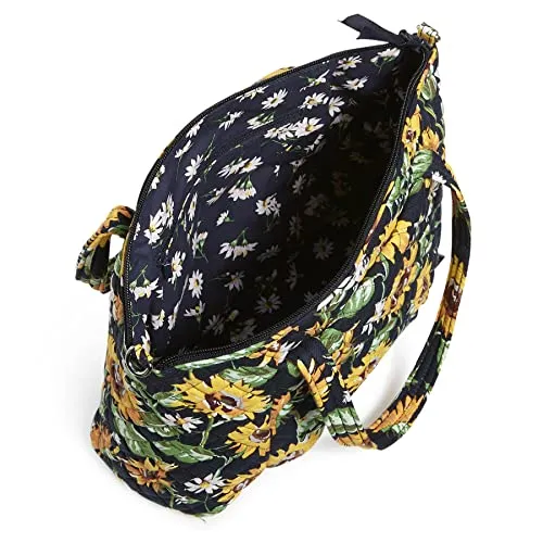 Vera Bradley Women's Cotton Pleated Multi-strap Shoulder Satchel Purse, Sunflowers, One Size