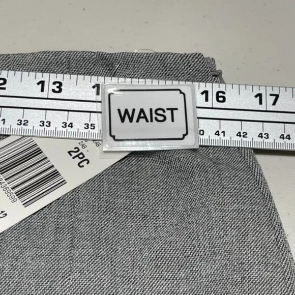 Vintage Anne Klein Womens Gray Pleated Skirt Suit Size 8P Office Ware