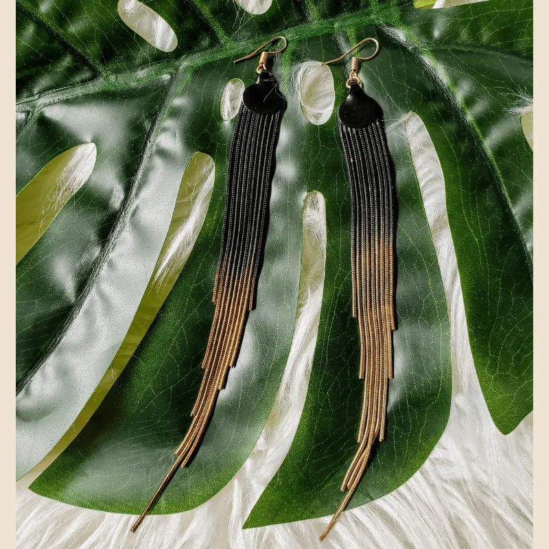 Vintage - Brown Ombre Statement Earrings