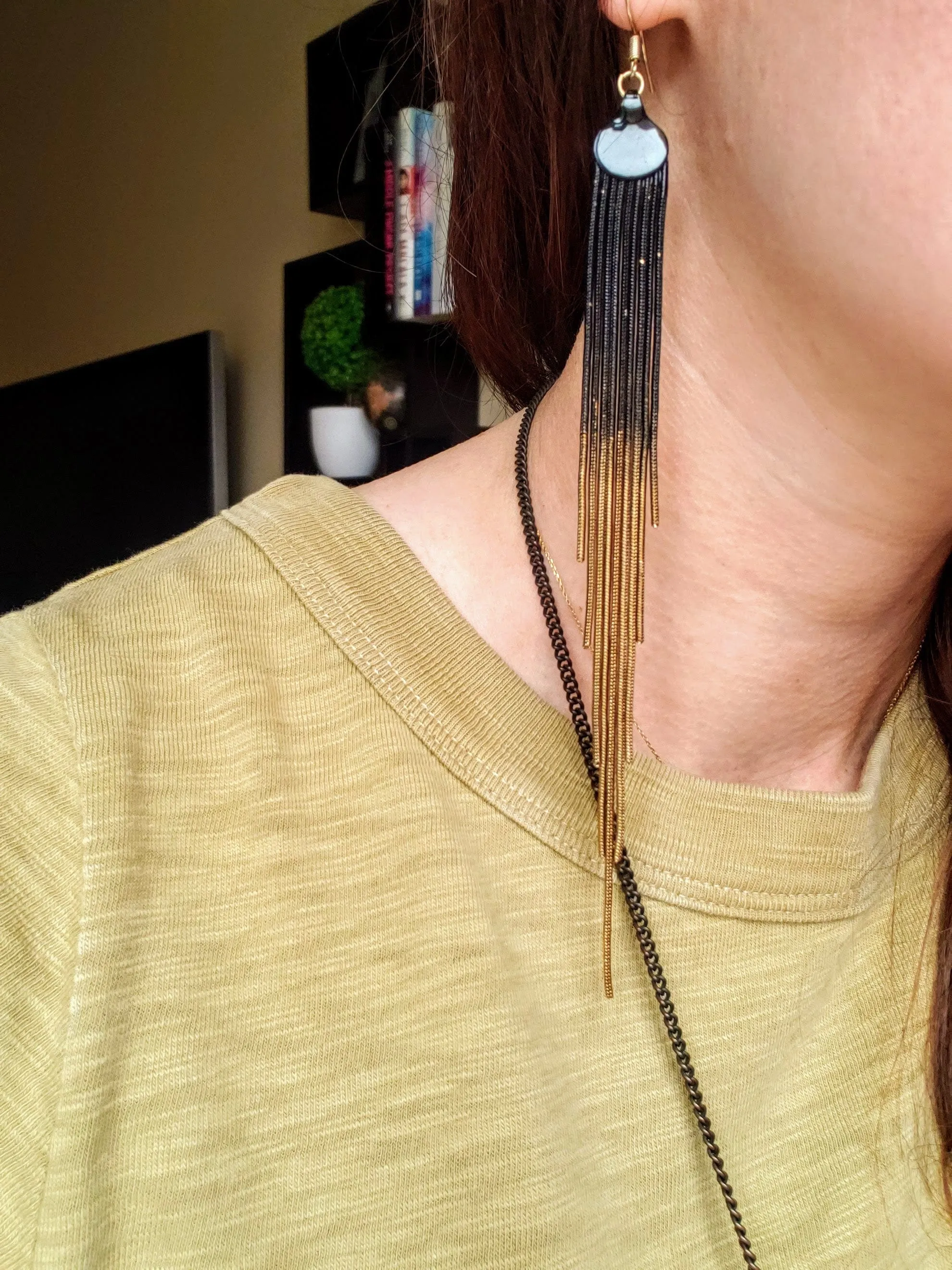 Vintage - Brown Ombre Statement Earrings