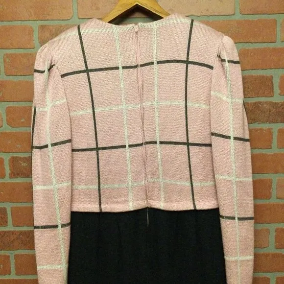 Vintage Leslie Fay Women's Secretary Dress Size 12 sweater long sleeve