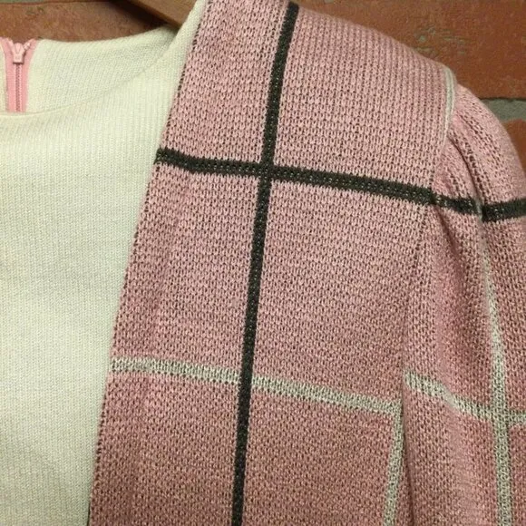 Vintage Leslie Fay Women's Secretary Dress Size 12 sweater long sleeve