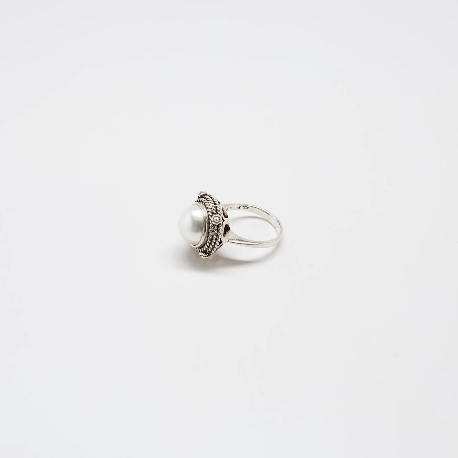 Vintage Pearl Rope Twist Statement Ring