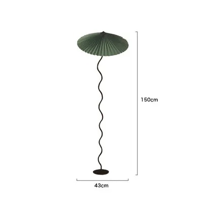 Vintage Pleated Floor Lamp White Fabric