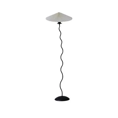 Vintage Pleated Floor Lamp White Fabric