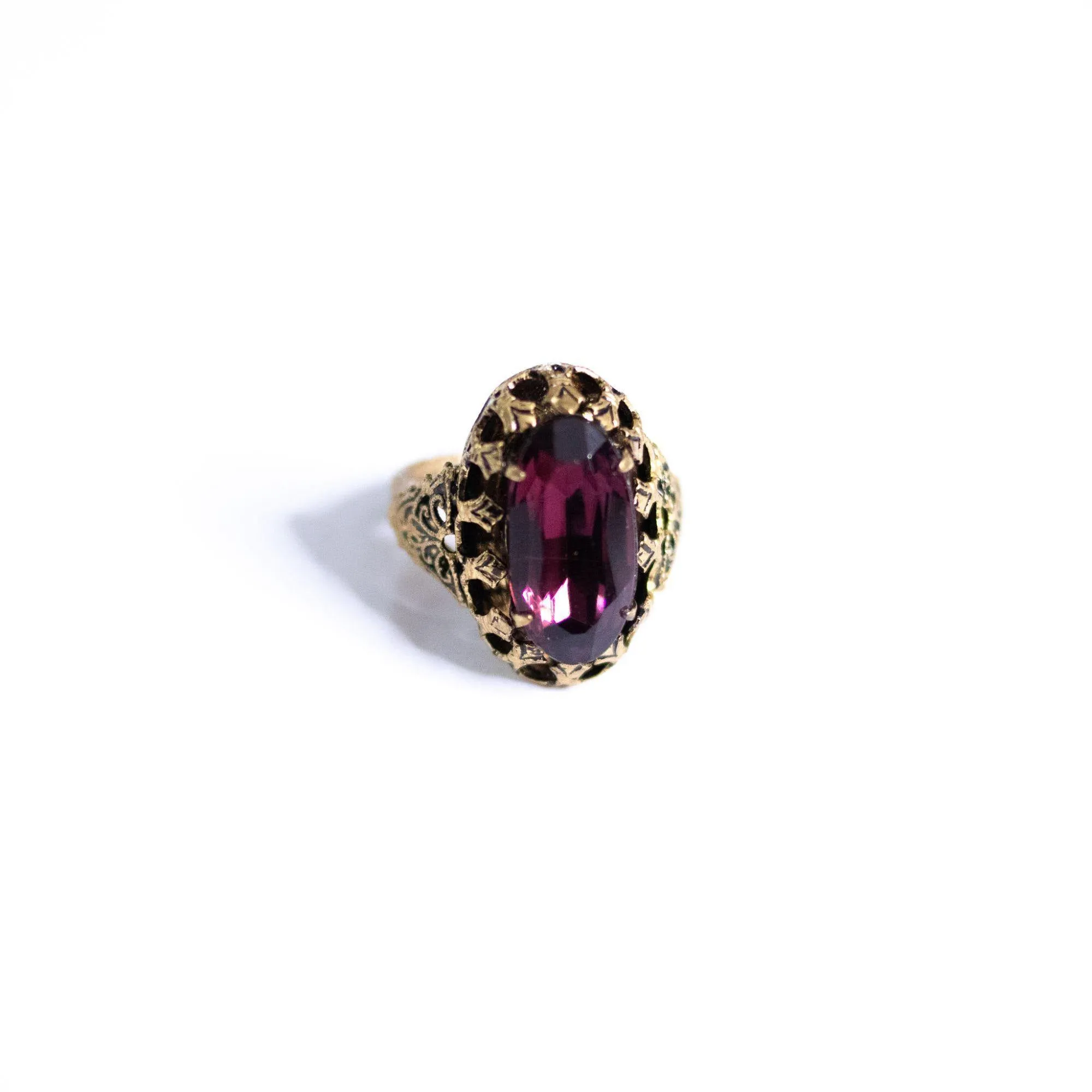 Vintage Purple Crystal Statement Ring