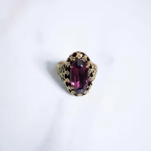 Vintage Purple Crystal Statement Ring