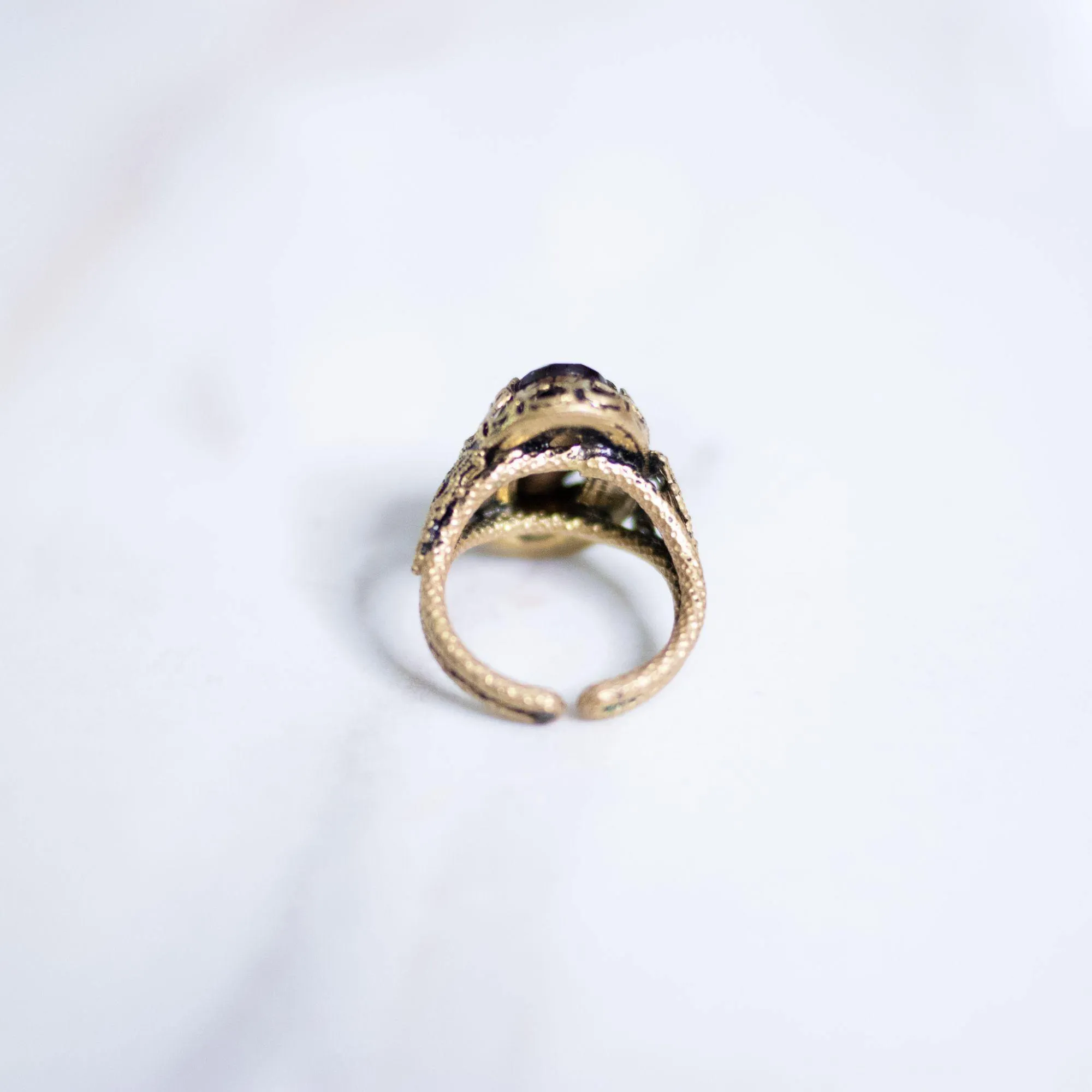 Vintage Purple Crystal Statement Ring