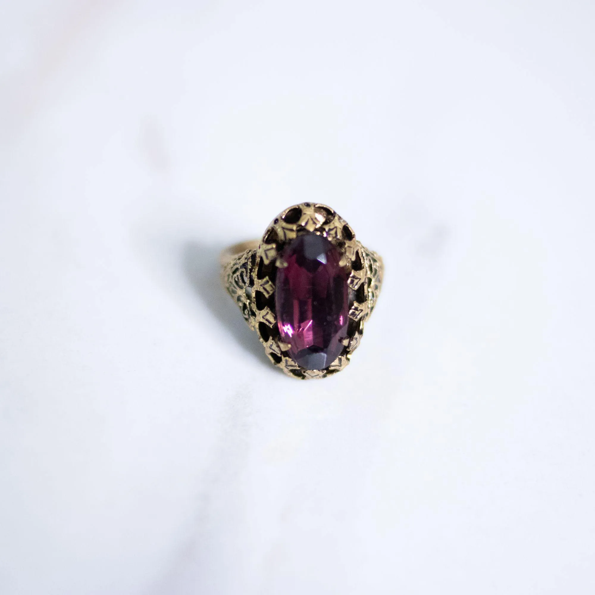 Vintage Purple Crystal Statement Ring