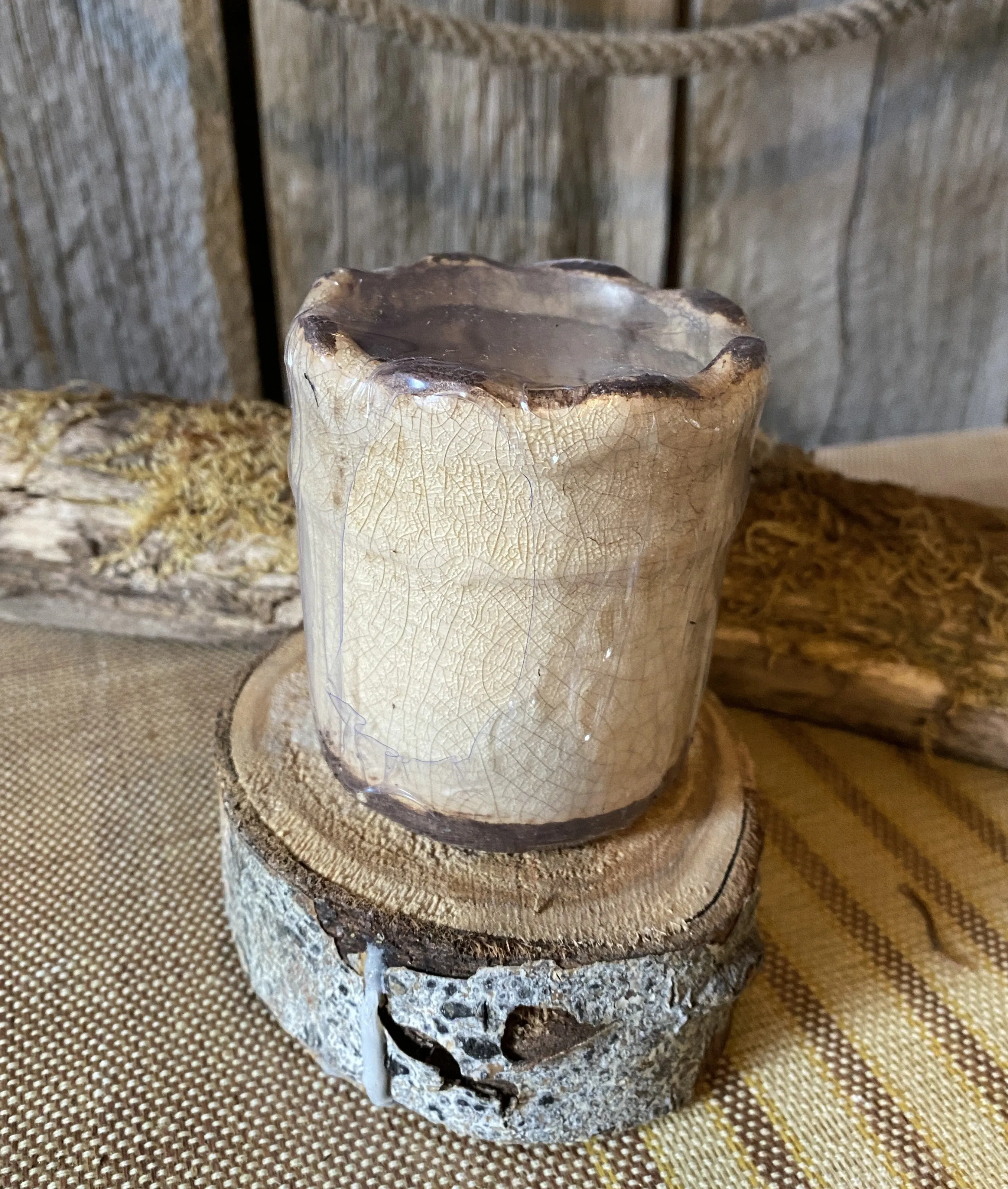 Vintage Ruffle Candle Pots