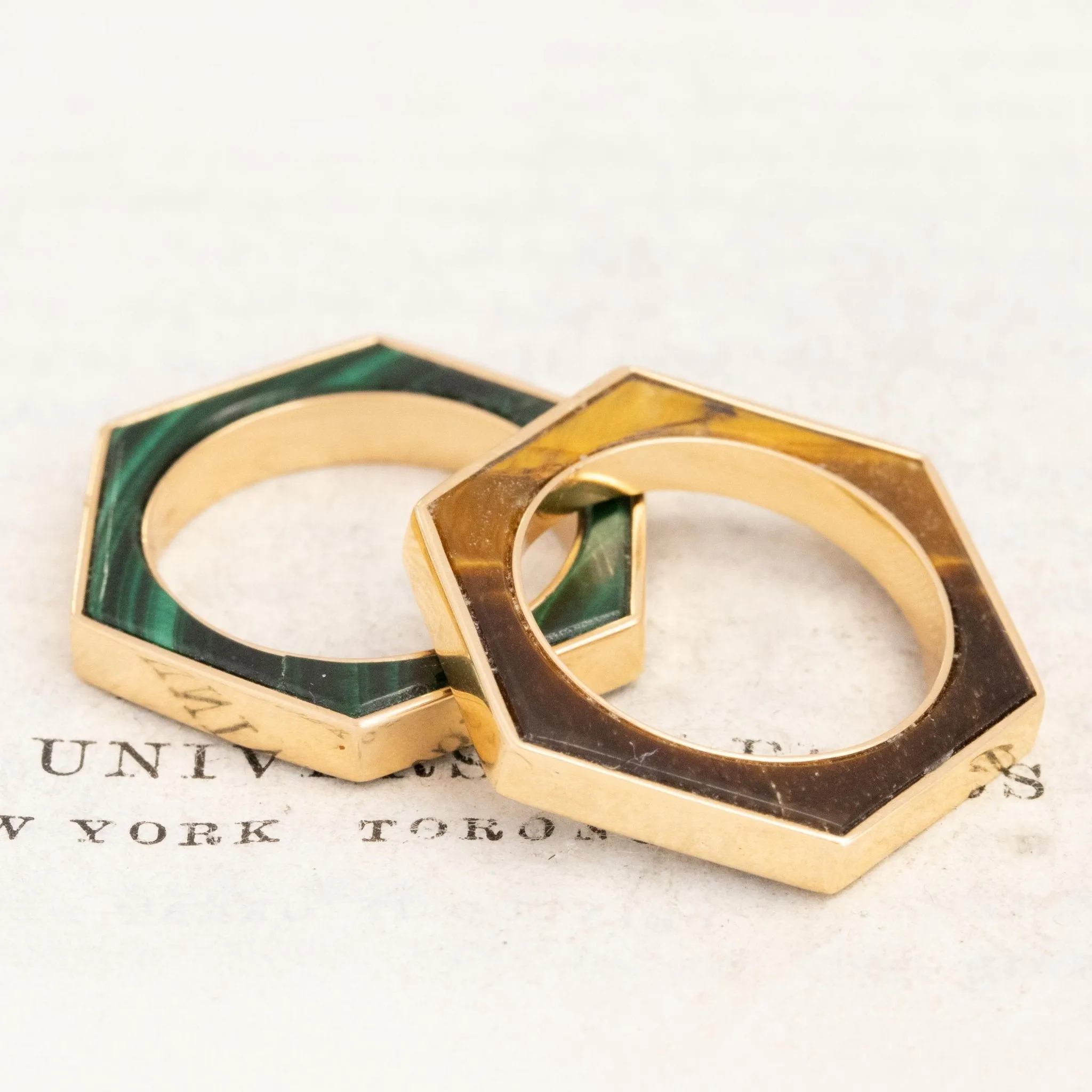 Vintage Tigers Eye Hexagonal Band