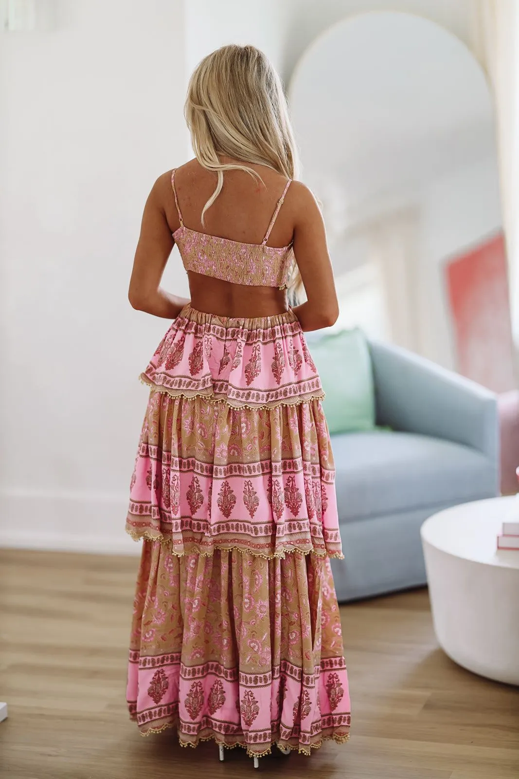 Wayward Maxi Dress - Yellow, Pink and Cream