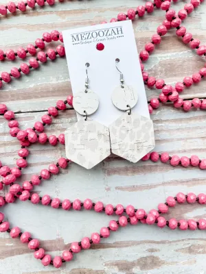 White Leopard Stacked Earrings